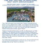 TYBA AND THAILAND INTERNATIONAL BOAT SHOW ANNOUNCEMENT