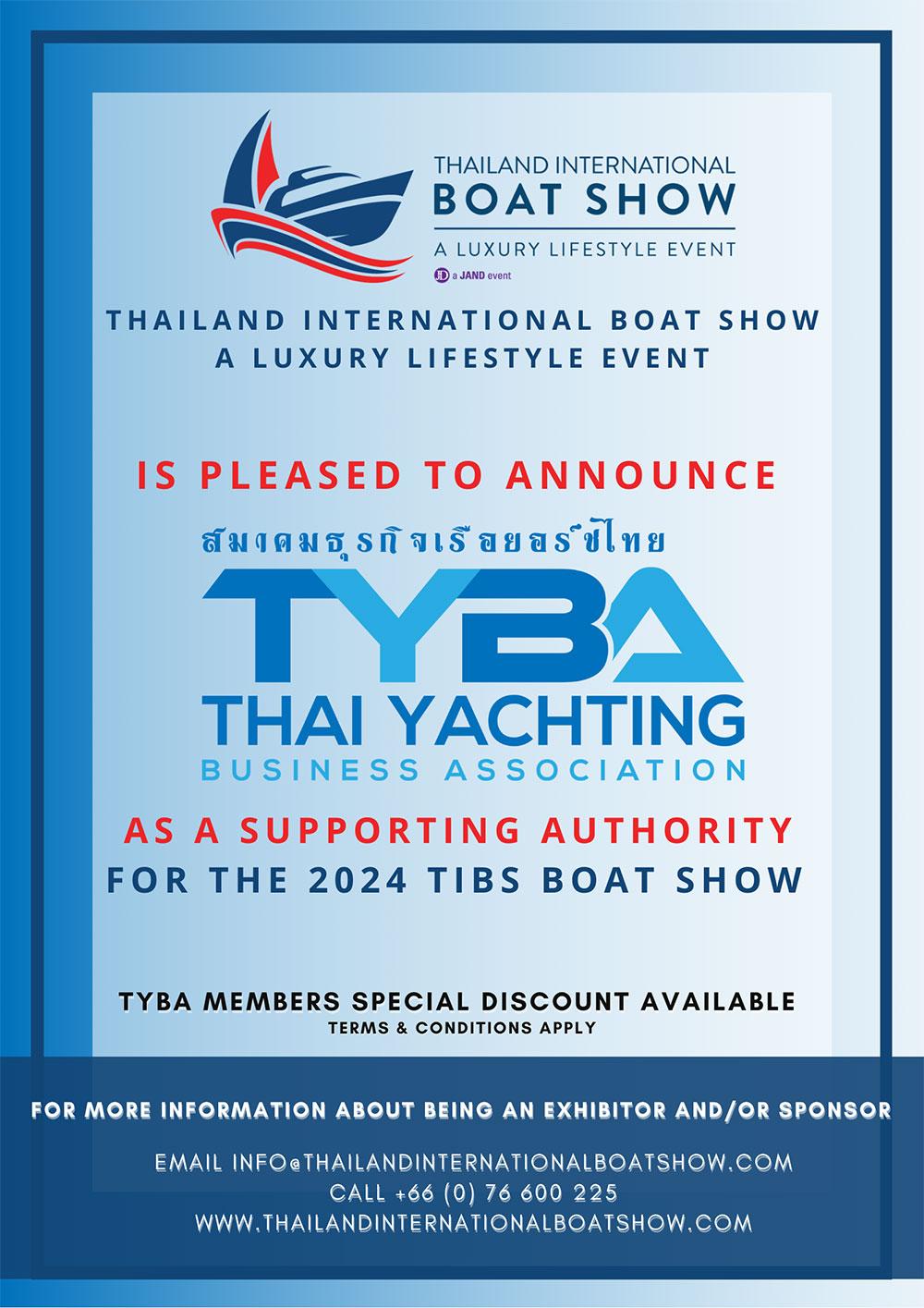 TYBA Becomes A Supporting Authority for Thailand International Boat Show A Luxury Lifestyle Event 2024